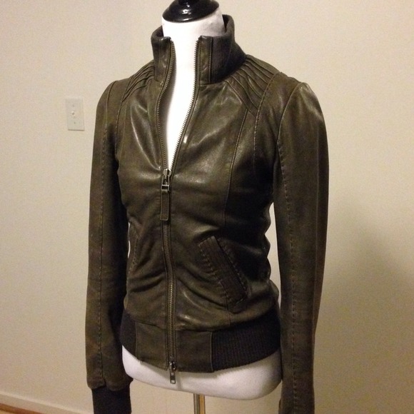 Preown Mackage for Aritzia leather jacket in xxs