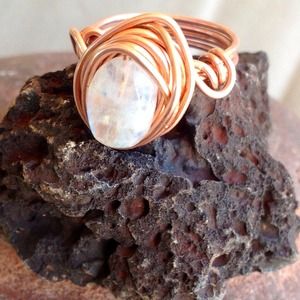 Moonstone and Copper Ring