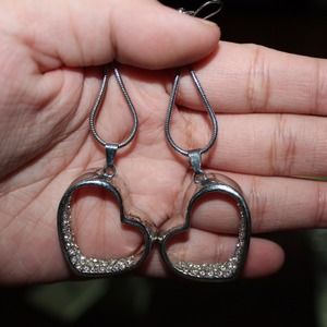 Sterling Silver Heart diamond earrings!