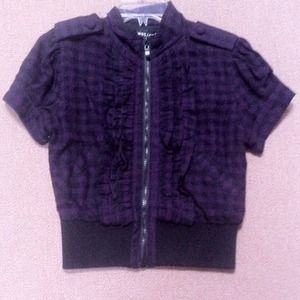 WetSeal purple/black plaid jacket size small.