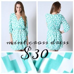 REDUCED!!!! Mint green cross patterned dress