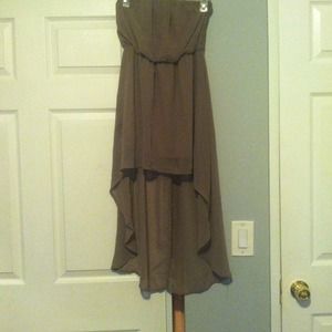 cute high to low dress in tan (:
