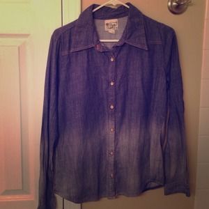 Ombré denim button up