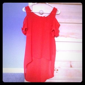 Orange high low flowy top