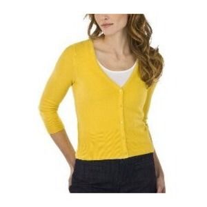 Yellow 3/4 sleeved cardigan