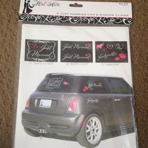 "Just Married" window clings