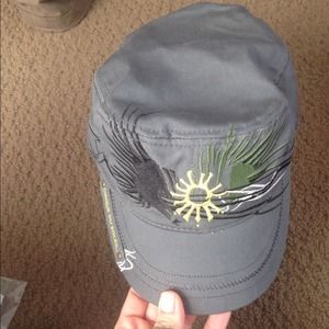 Grey military style Cirque du Soleil hat