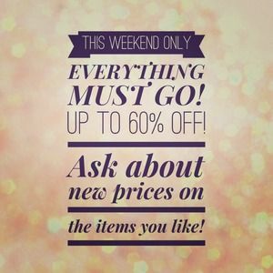 CLOSET CLEARANCE!! Ask for discounts!