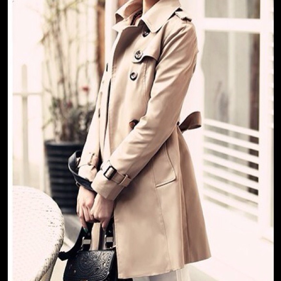 inomi Jackets & Blazers - New Fashion Double-Breasted Lapel Long Coat Camel
