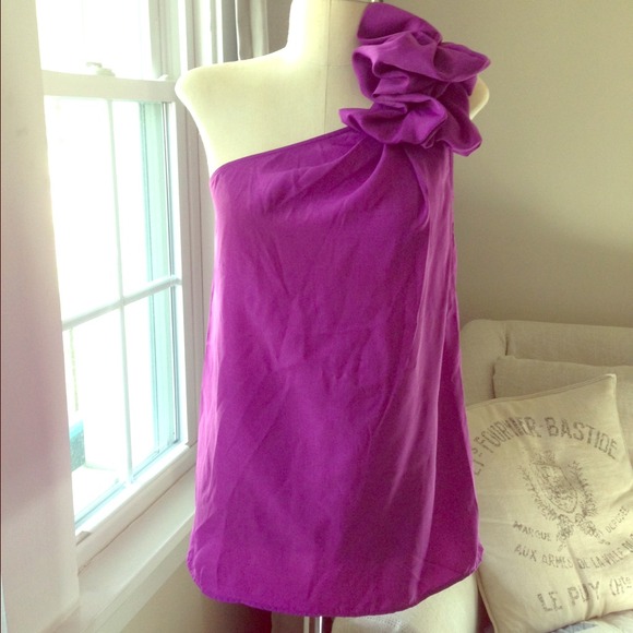 The Limited Tops - Purple One Shoulder Top from The Limited