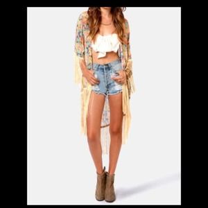 Mink Pink Summer Breeze Floral Print Kimono