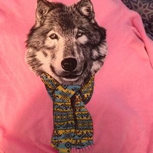 REDUCED!!!!! Forever 21 pink wolf sweater - Medium