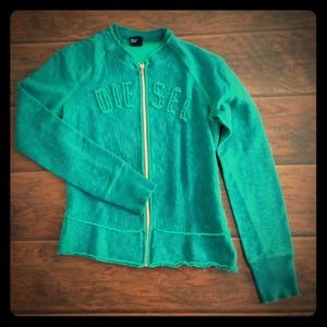 Diesel Green Zippered Cardigan