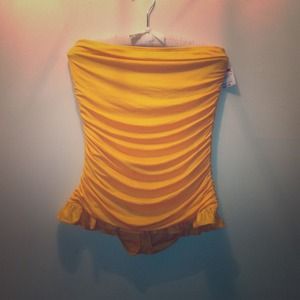 One piece yellow Juicy Couture bathing suit