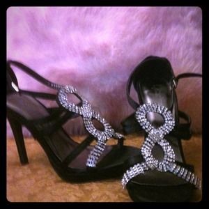 5 inch black heels, size 8.