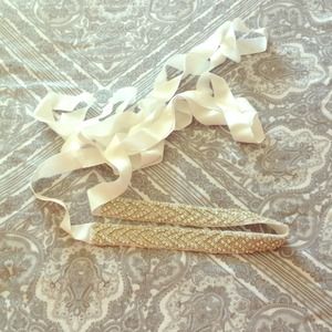 Ivory wedding dress sash