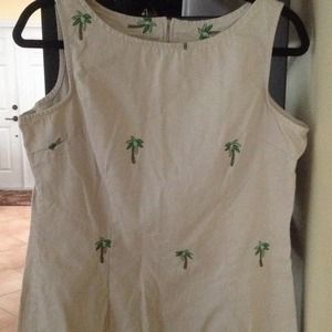Palm Tree Print Shift Dress