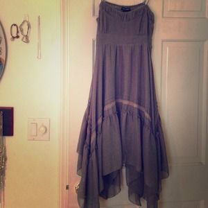 Grey flowy vintage-look dress