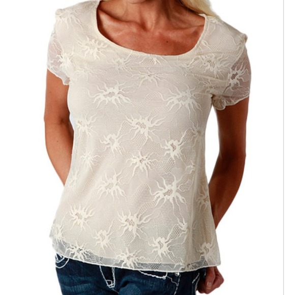 Pearl White Lace Lined Top