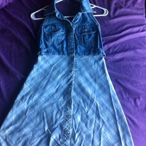 ❌SOLD❌Denim top Blue plaid Dress