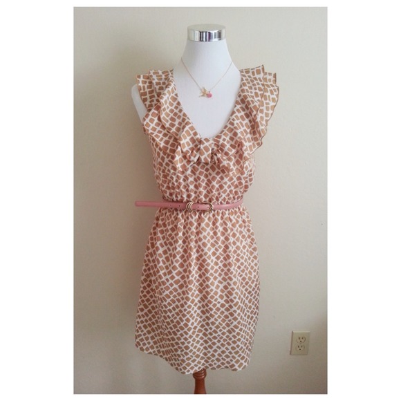 Francesca's Dresses & Skirts - NEW Animal Print Ruffle Bow Dress