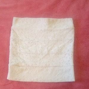 White lace pencil mini skirt