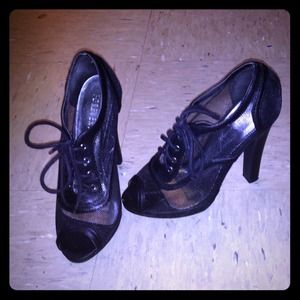 Forever 21 laced up black heels