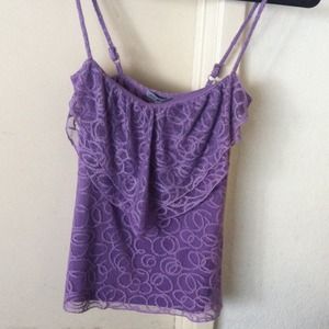 Super Cute Purple Tank! Lace Overlay