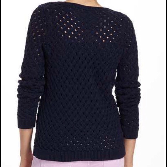 navy blue loose knit sweater - Picture 2 of 4