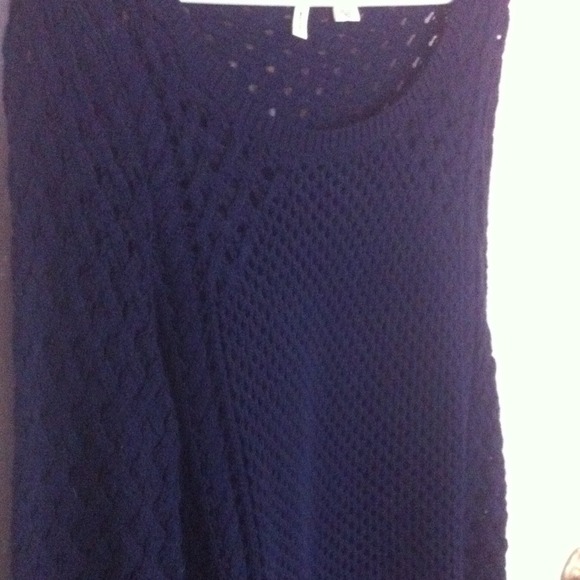 navy blue loose knit sweater - Picture 4 of 4