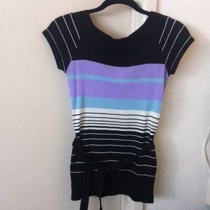 Short Sleeve Sweater, with waist tie.