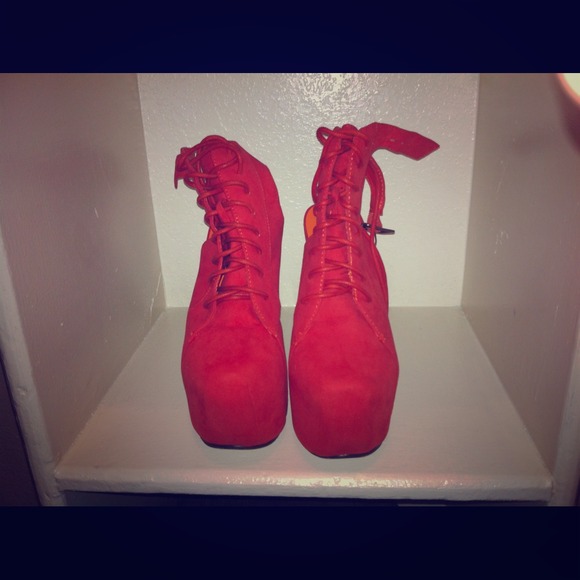 Boots - !Reduced! Orange platform shoes