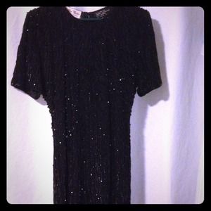 Black beaded glistening dress
