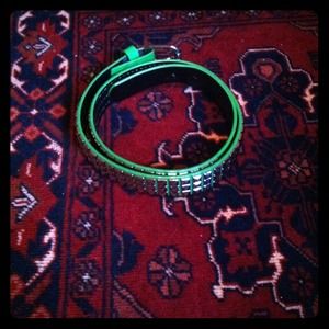 Bright green studded belt