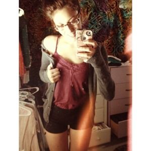 Maroon Lace Bubble Tank Top