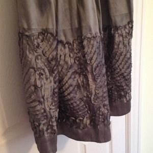 Black dress with grey embellishment on the bottom