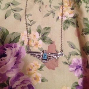 Turquoise on silver necklace