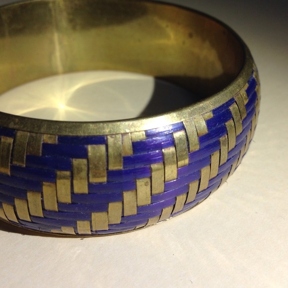 Navy blue and gold bangle - Picture 2 of 3
