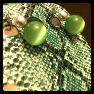 Green opal earrings