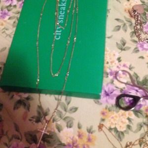 3 layer Diamond cross necklace