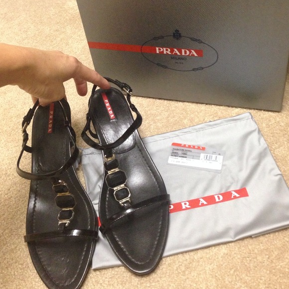 New Authentic Prada Black Jeweled Shoes