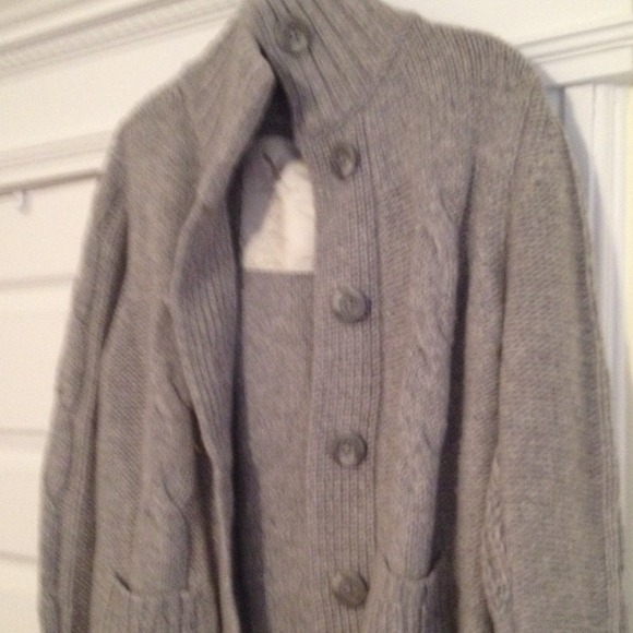 American Eagle Outfitters Sweaters - AE wool button up grey sweater, gently worn