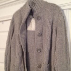 AE wool button up grey sweater, gently worn