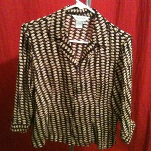 Silk, button down shirt..