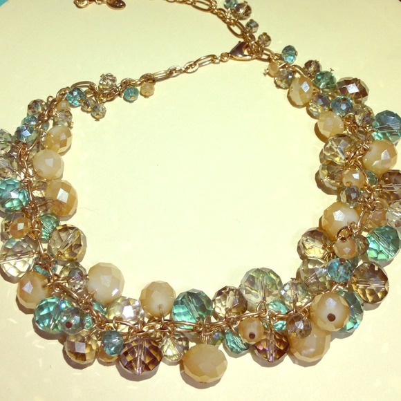 Aldo blue crystal clear necklace