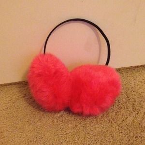 Pink fluffy earmuffs