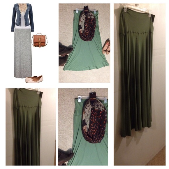 SOLD OLIVE MAXI SKIRT! NWOT