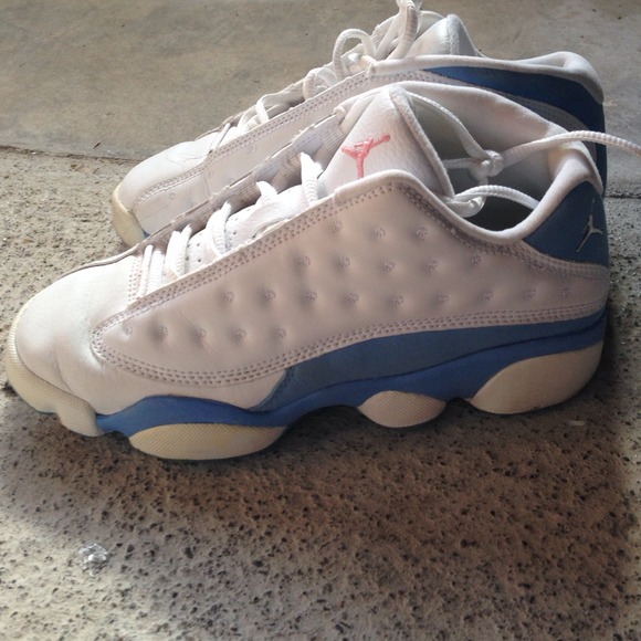 Baby blue with PINK jumpman Jordan 13's