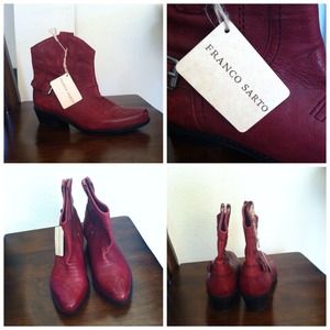 Franco Sarto Shoes - Franco Sarto Red Leather Boots Franco Sarto Shoes - Franco Sarto Red Leather Boots