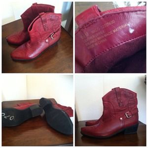 Franco Sarto Shoes - Franco Sarto Red Leather Boots Franco Sarto Shoes - Franco Sarto Red Leather Boots